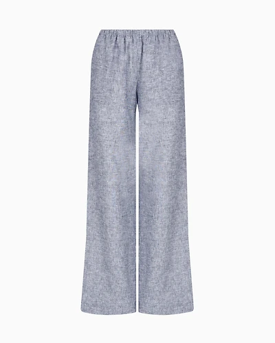 Oversized cotton and linen trousers