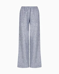 Oversized cotton and linen trousers