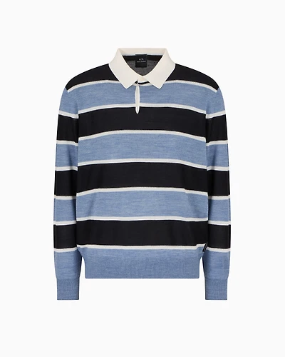 Striped knit polo