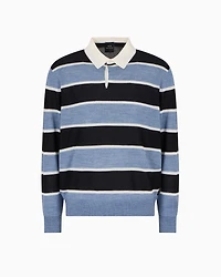 Striped knit polo