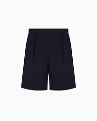 Bermuda shorts with pleats cotton twill