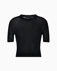 Lurex yarn sweater with logo