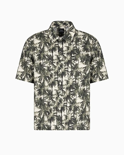 Regular fit palm tree patterned shirt