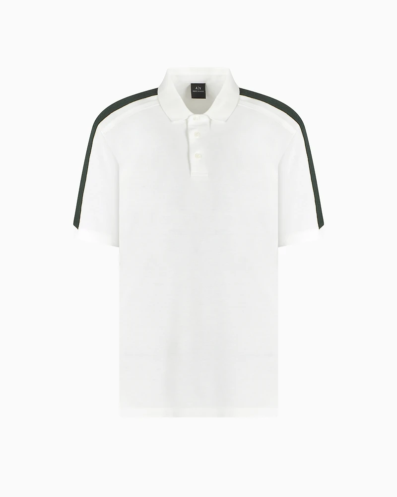 Regular fit piquet polo with shoulder bands