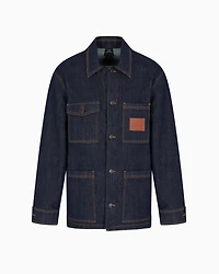 Denim jacket with logo patch