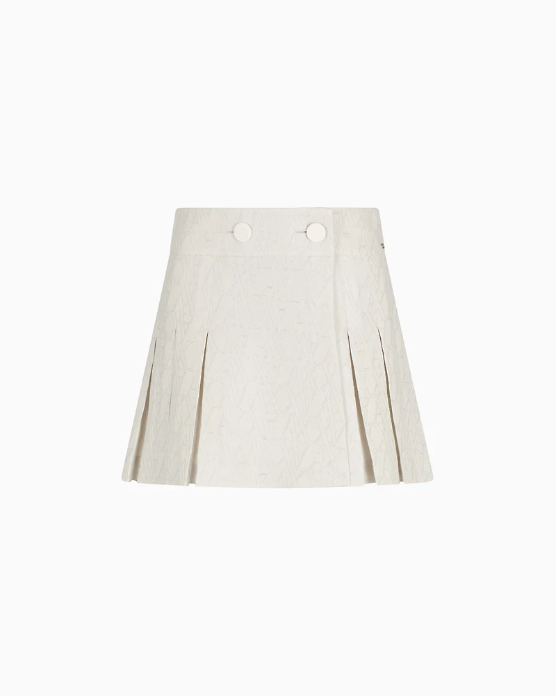 Mini skirt fabric with allover logo