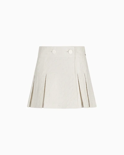 Mini skirt fabric with allover logo