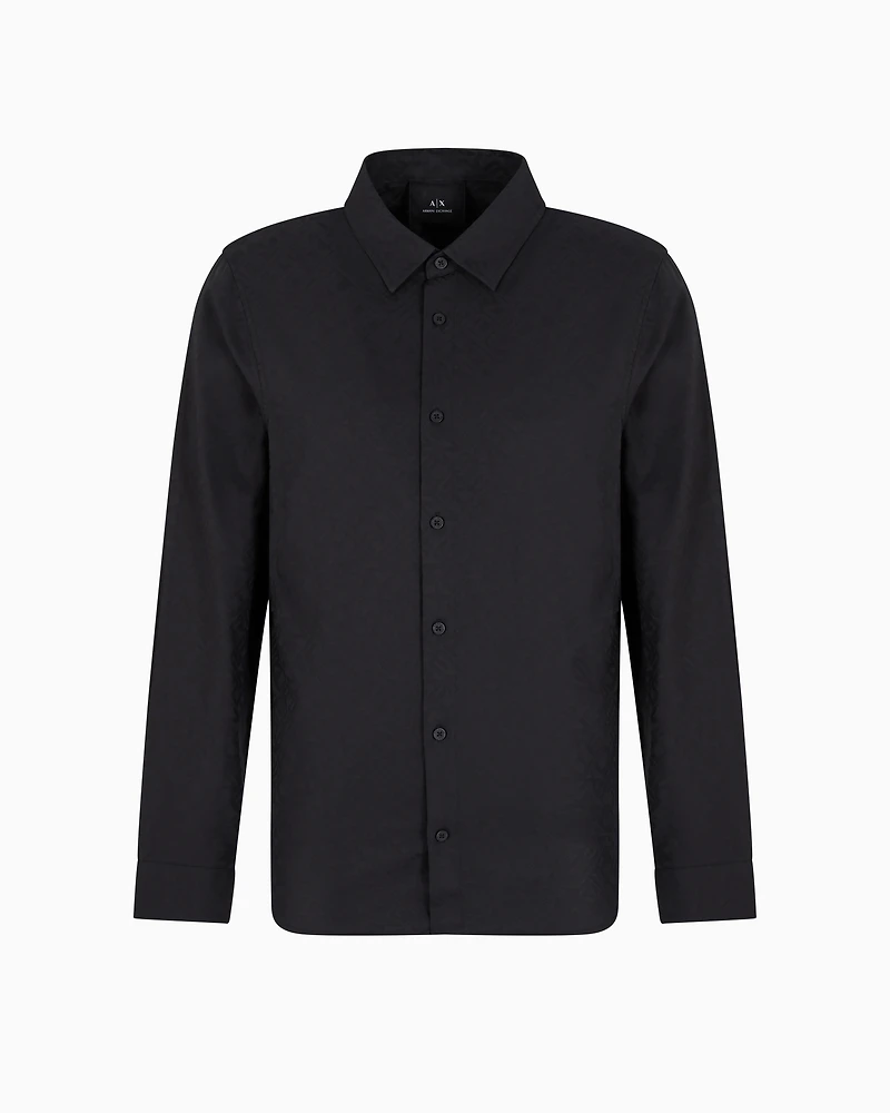 Regular fit cotton jacquard shirt