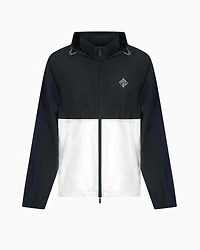 Color block windbreaker jacket with zip