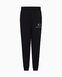 Jogger pants with logo and rhinestones