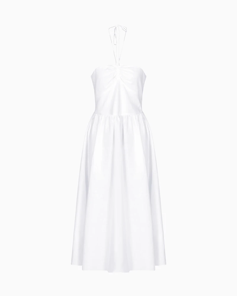 Linen and cotton longuette dress