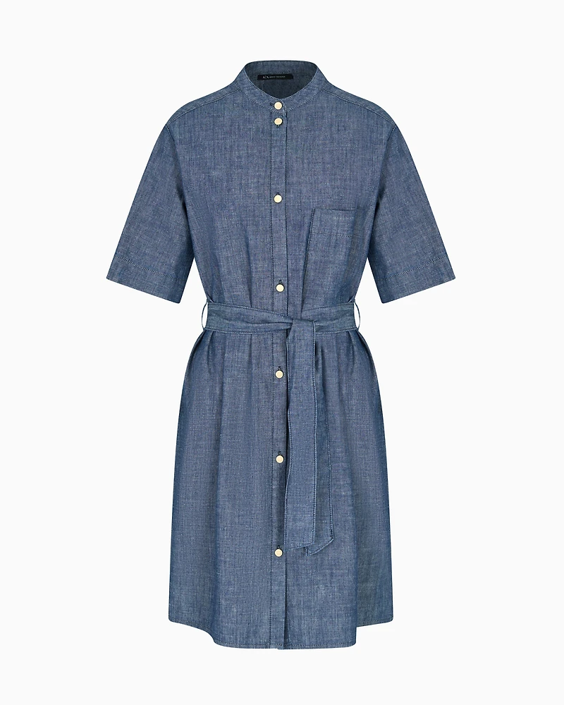 Cotton chambray smock dress
