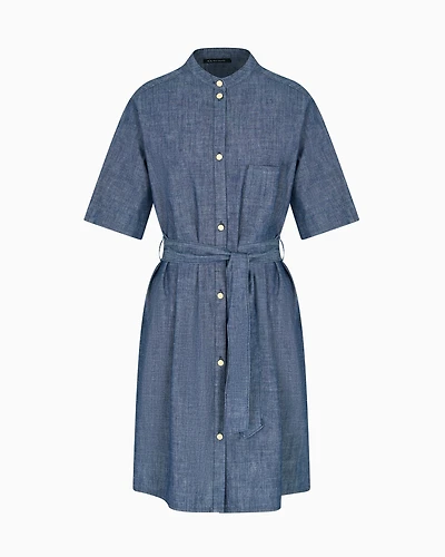 Cotton chambray smock dress