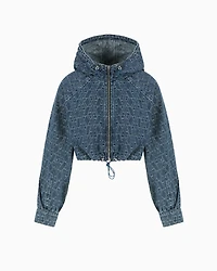 Short denim blouson with allover ASV logo