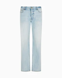J88 relaxed straight jeans stone washed cotton denim