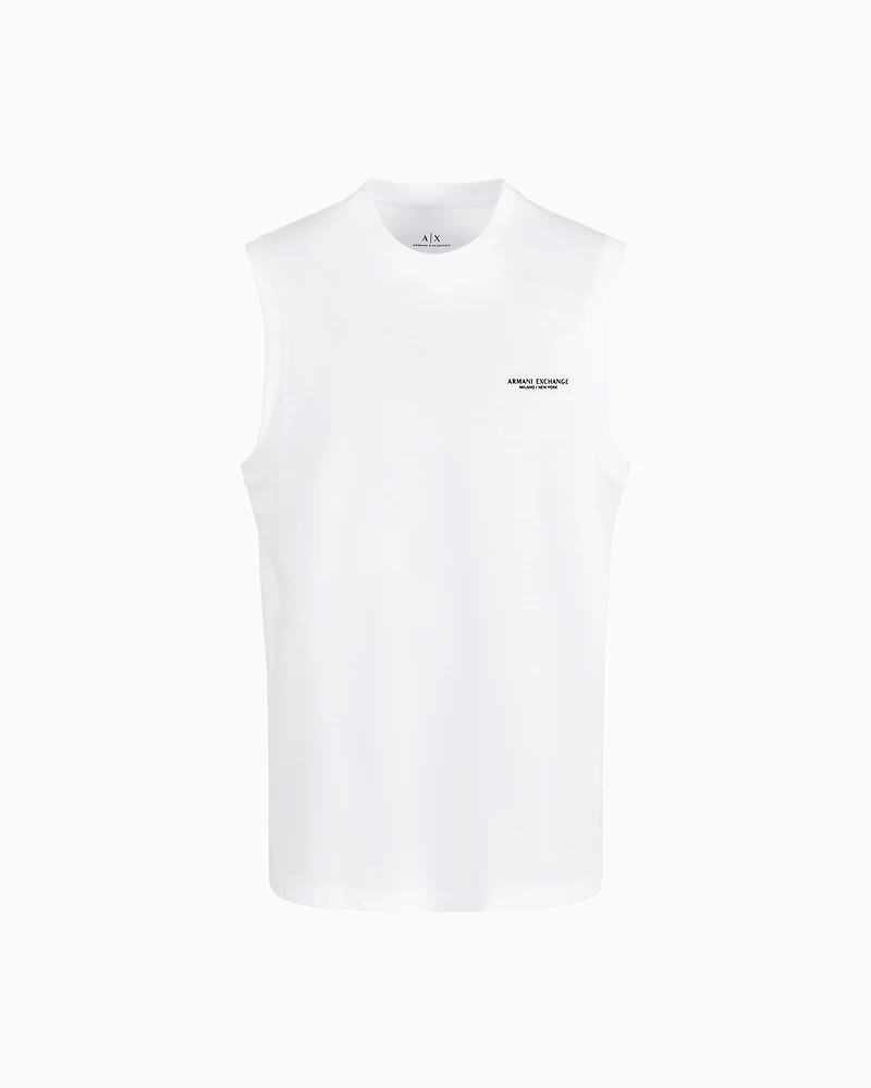 Stretch jersey tank top with logo
