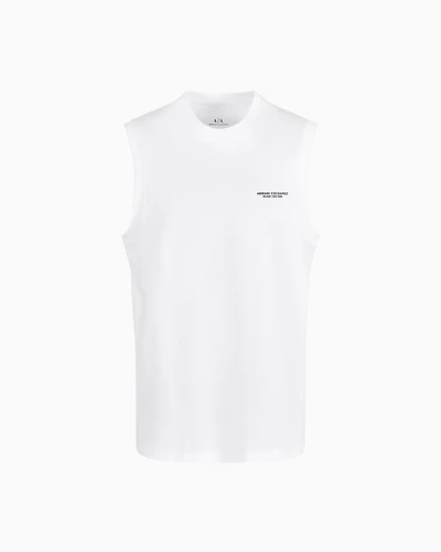 Stretch jersey tank top with logo