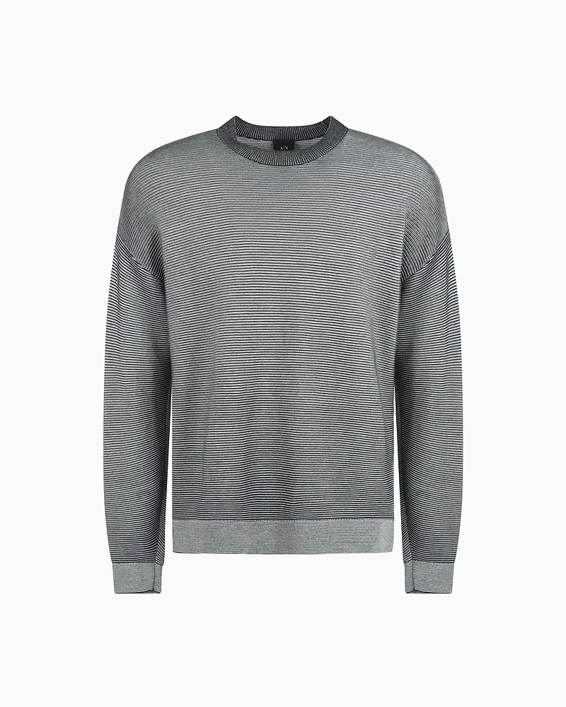 Dégradé effect ribbed cotton sweater