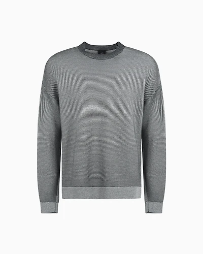 Dégradé effect ribbed cotton sweater