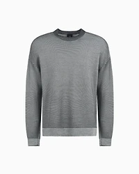 Dégradé effect ribbed cotton sweater