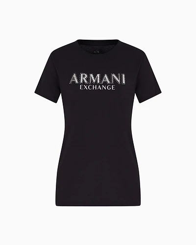 Regular fit T-shirt with metal logo