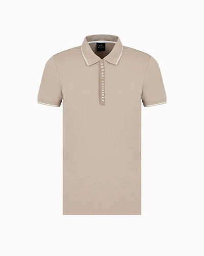 Polo with contrasting logo cotton spandex
