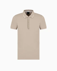 Polo with contrasting logo cotton spandex