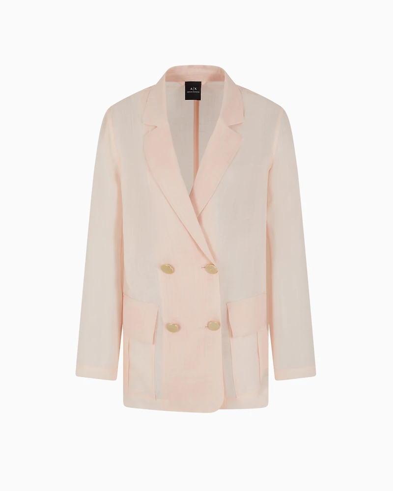 Double-breasted jacket cotton ramie