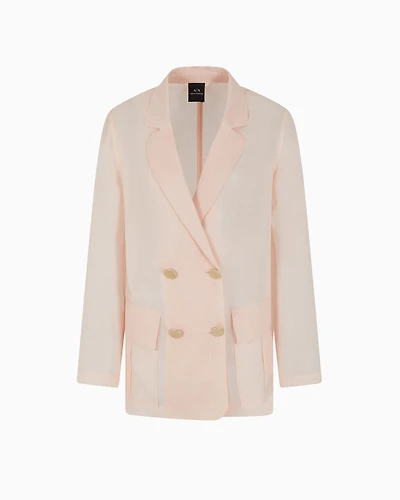 Double-breasted jacket cotton ramie