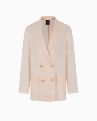 Double-breasted jacket cotton ramie