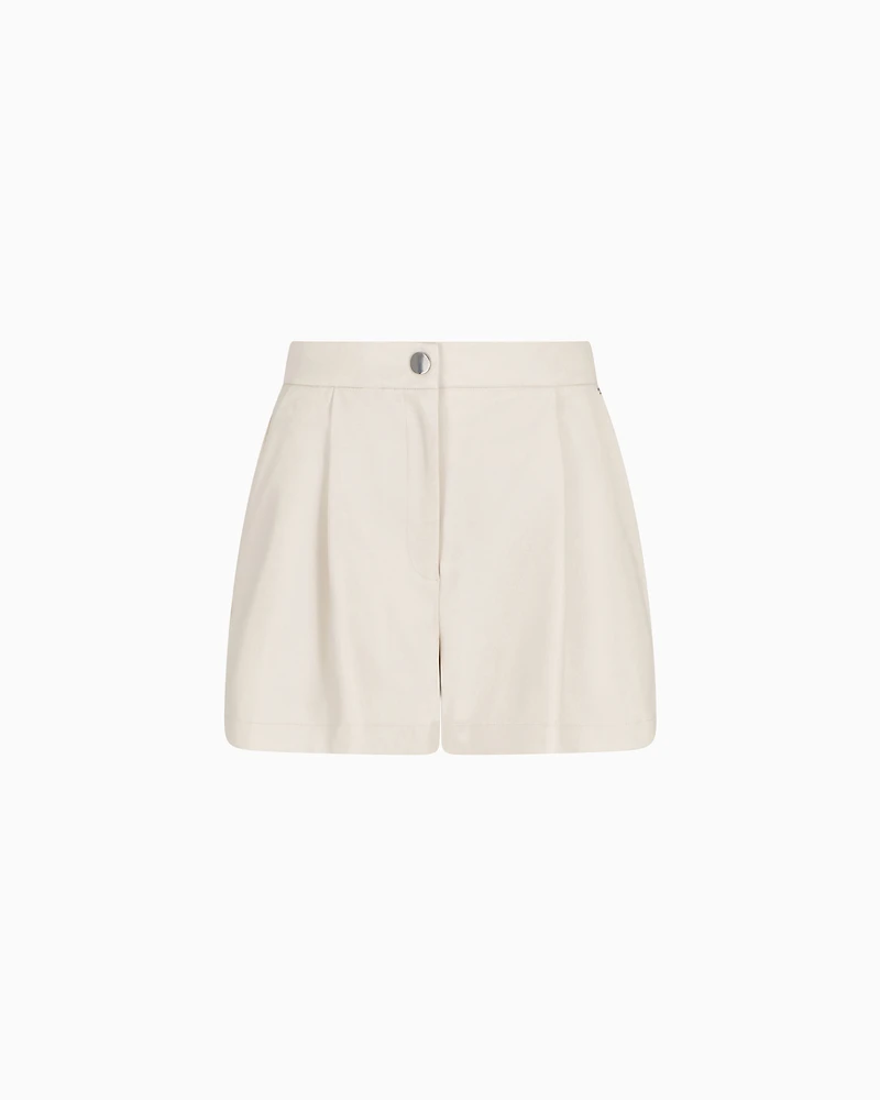 ASV eco-leather shorts with pleats