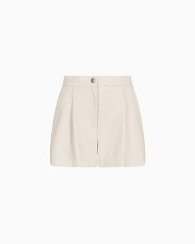 ASV eco-leather shorts with pleats