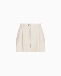 ASV eco-leather shorts with pleats