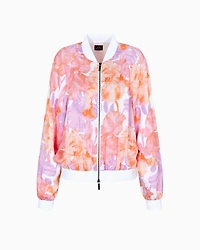 Bomber jacket floral fabric