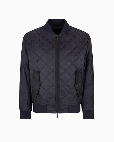 Quilted jacket with tone-on-tone logo