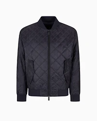 Quilted jacket with tone-on-tone logo