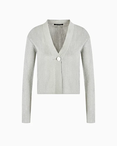 Short cardigan lurex yarn