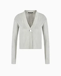 Short cardigan lurex yarn