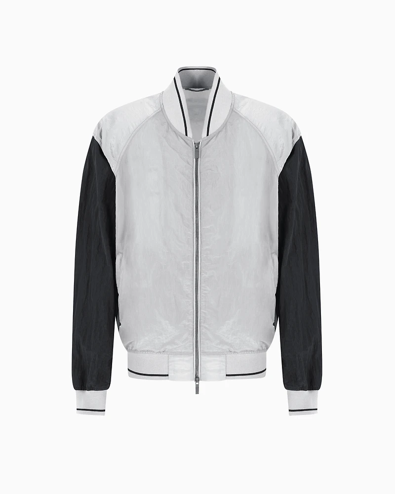 Bomber jacket with contrasting sleeves