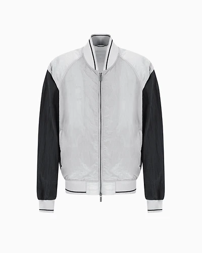 Bomber jacket with contrasting sleeves