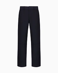 Rayon wide leg trousers with stitching details