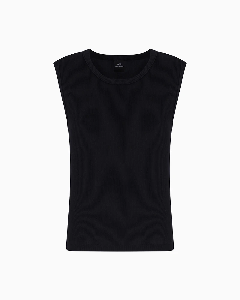 Ribbed cotton tank top