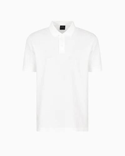 Regular fit polo shirt with tone-on-tone allover logo