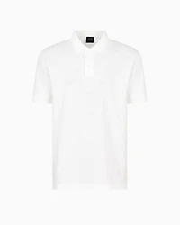 Regular fit polo shirt with tone-on-tone allover logo