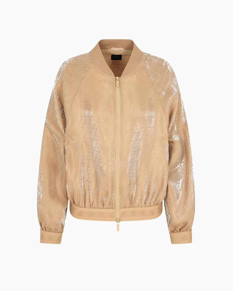 Viscose bomber with allover logo