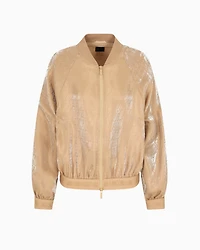 Viscose bomber with allover logo