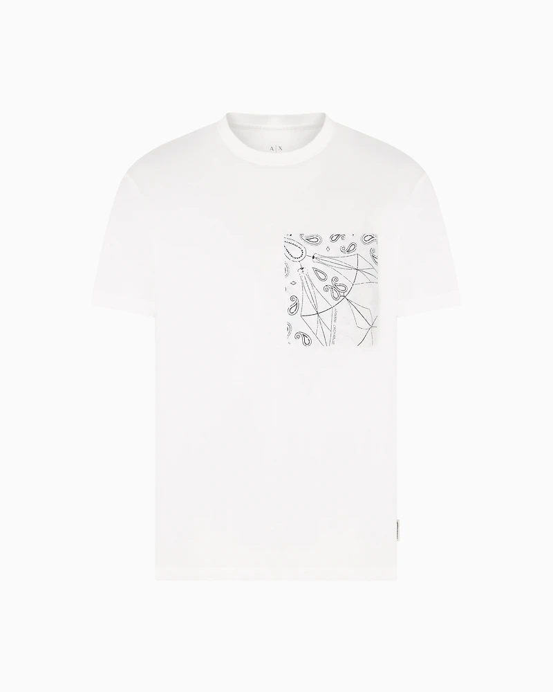 Regular fit T-shirt with patterned pocket