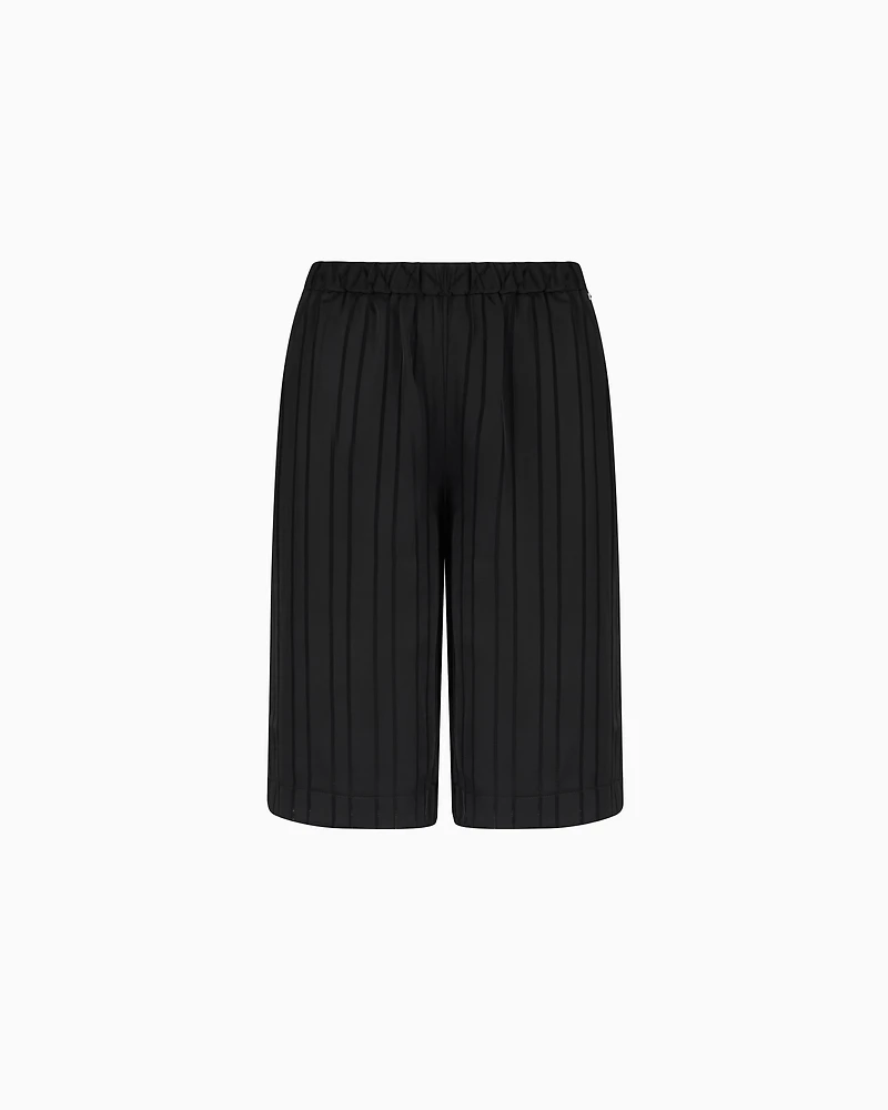 Bermuda shorts striped satin fabric