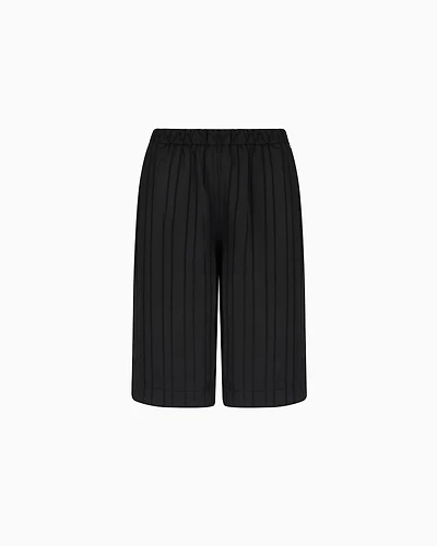 Bermuda shorts striped satin fabric