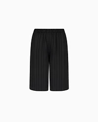 Bermuda shorts striped satin fabric